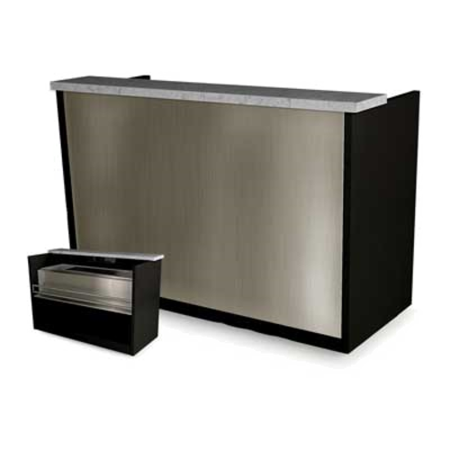 Forbes Industries Mobile Bar w/ Ice Pan & Speed Rail - 73"L x 31"W x 49 1/2"H, Laminate w/ Avonite Top (4859-6)-cityfoodequipment.com