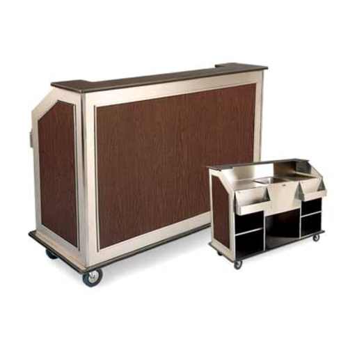Forbes Industries Mobile Bar w/ (1) Sink & (2) Speed Rails - 63 1/2"L x 27"W x 48"H, Stainless Steel (4865-5)-cityfoodequipment.com