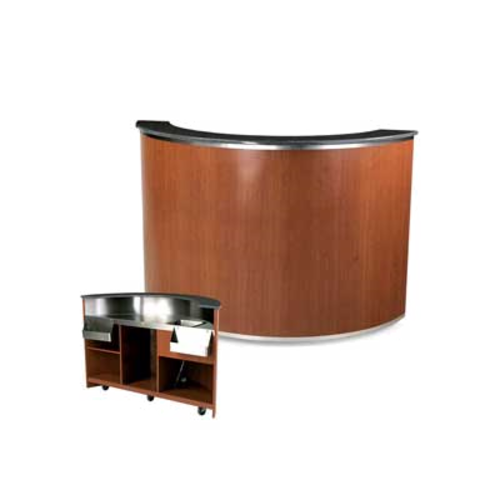 Forbes Industries Mobile Bar w/ (2) Sinks - 96"L x 28 1/2"W x 48"H, Laminate w/ Avonite Top (4873-8)-cityfoodequipment.com