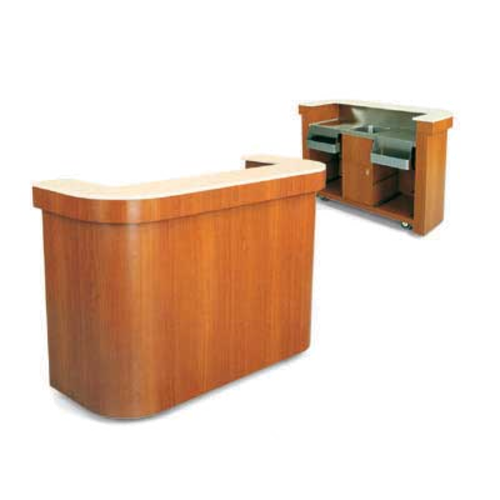 Forbes Industries Mobile Bar w/ (2) Sinks, (2) Speed Rails, & (6) Glass Racks - 96"L x 28"W x 48"H, Laminate (4876-8)-cityfoodequipment.com