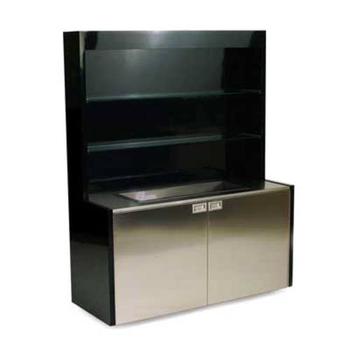 Forbes Industries Mobile Back Bar w/ (2) Doors & (2) Shelf Top Section - 62"L x 23 1/2"W x 78"H, Laminate (4883)-cityfoodequipment.com