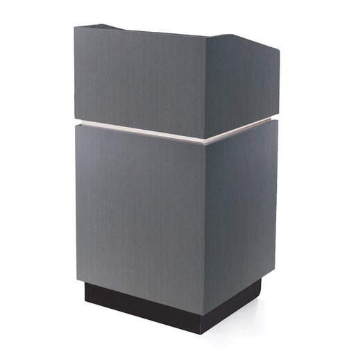 Forbes Industries 2 Piece Podium w/ (2) Shelves - 25 1/2"W x 23 1/2"D x 47"H, Laminate w/ Brass Trim (4898)-cityfoodequipment.com