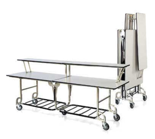 Forbes Industries 8 ft Folding Catering Table w/ Laminate Top & Brushed Stainless Frame (4948)-cityfoodequipment.com