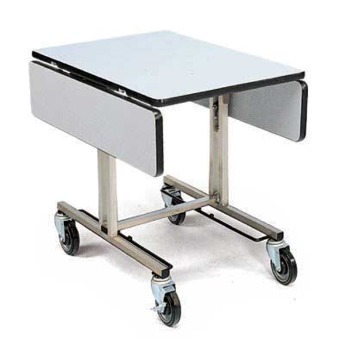 Forbes Industries Room Service Table w/ (2) Tri Fold Drop Leaves - 35 1/2"L x 39"W, Laminate/Stainless Steel (4962)-cityfoodequipment.com