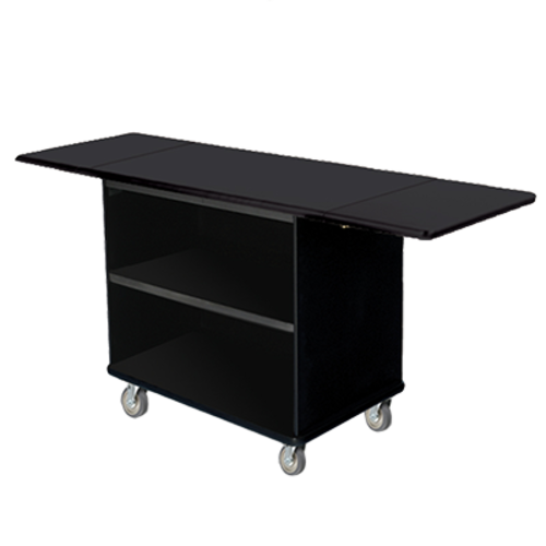 Forbes Industries Coffee/Beverage Cart w/ (2) Shelves & (2) Drop Leaves - Laminate, Black (4792-EN)-cityfoodequipment.com