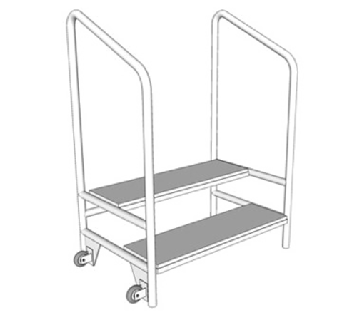 Forbes Industries Stage Stairs w/ (2) Carpeted Treads & 28"H Guard Rails for 16" to 24"H Stages (4192-28)-cityfoodequipment.com
