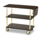 Forbes Industries Room Service Cart w/ (3) Shelves & (1) Drop Leaf - 39"L x 18"W x 31"H, Laminate/Brass (4541)-cityfoodequipment.com