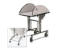Forbes Industries Oval Room Service Table w/ (2) Tri Fold Drop Leaves - 36"L x 43 1/2"W, Laminate/Stainless Steel (4960-WDS)-cityfoodequipment.com