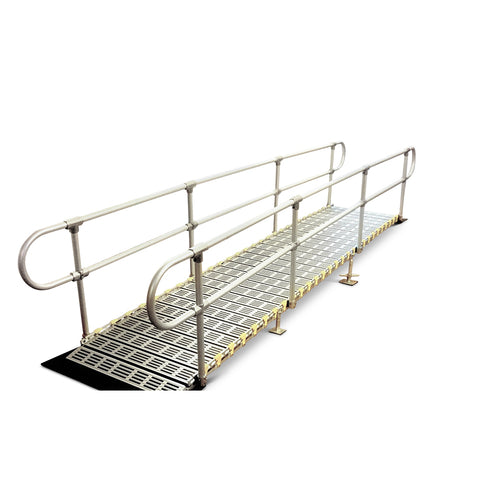 Forbes Industries ADA Ramp Kit for 16" to 24"H Stages - 36"W x 24 ft Long, Aluminum (4196-A)-cityfoodequipment.com