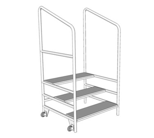 Forbes Industries Stage Stairs w/ (3) Carpeted Treads & 42"H Guard Rails for 24" to 32"H Stages (4193-42)-cityfoodequipment.com