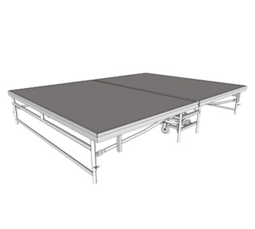 Forbes Industries Dual Height Stage w/ Carpeted Deck & Black Steel Frame - 4 ft x 8 ft x 16" to 24"H (4140)-cityfoodequipment.com