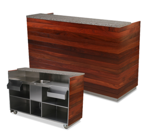 Forbes Industries 72 3/4" Portable Bar w/ Hardwood Exterior & Avonite Countertop - 27"D x 48"H (4869-6)-cityfoodequipment.com