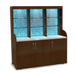 Forbes Industries Mobile Back Bar w/ (3) Doors & (6) Compartment Top Shelf - 70"L x 27-1/2"W x 78"H, Wood Veneer (5873-GLASSTILE)-cityfoodequipment.com