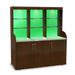 Forbes Industries Mobile Back Bar w/ (3) Doors & (6) Compartment Top Shelf - 70"L x 27-1/2"W x 78"H, Wood Veneer (5873-ACRYLIC)-cityfoodequipment.com