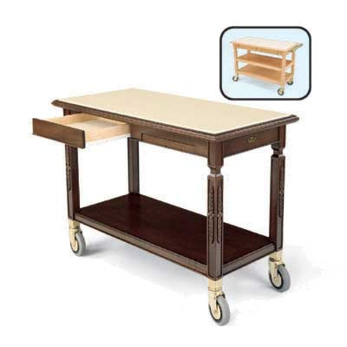 Forbes Industries Room Service Cart w/ Avonite Top - 43 1/2"L x 21"W x 32"H, Wood (5520)-cityfoodequipment.com