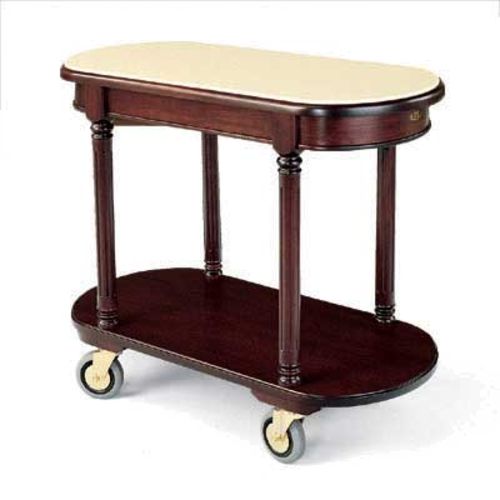 Forbes Industries Room Service Cart w/ (2) Shelves & Avonite Top - 40"L x 20"W x 33 1/2"H, Wood (5526)-cityfoodequipment.com