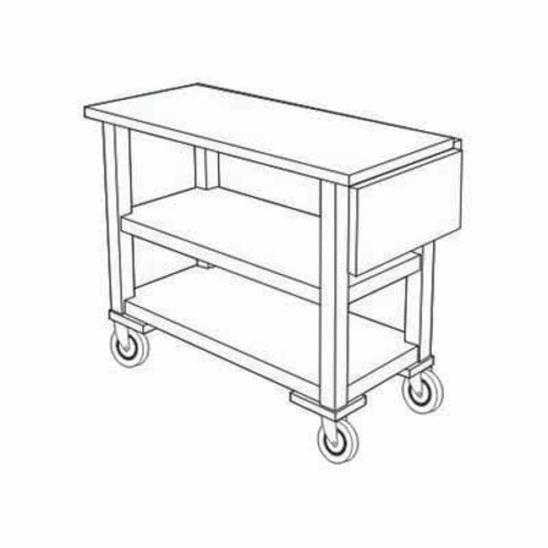 Forbes Industries Room Service Cart w/ (3) Shelves & (1) Drop Leaf - 38"L x 16"W x 30 1/2"H, Wood (5528)-cityfoodequipment.com