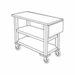 Forbes Industries Room Service Cart w/ (3) Shelves & (1) Drop Leaf - 38"L x 16"W x 30 1/2"H, Wood (5528)-cityfoodequipment.com