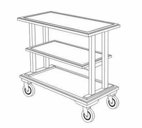 Forbes Industries Room Service Cart w/ (3) Shelves - 37 1/2"L x 18"W x 32 1/2"H, Wood (5534)-cityfoodequipment.com