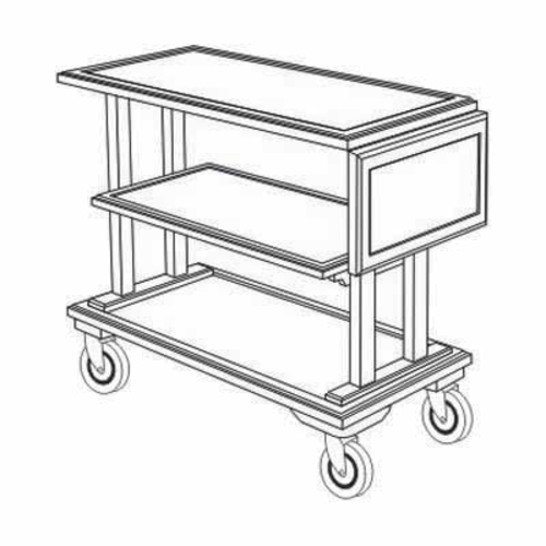 Forbes Industries Room Service Cart w/ (3) Shelves & Drop Leaf - 37 1/2"L x 18"W x 32 1/2"H, Wood (5535)-cityfoodequipment.com