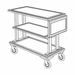Forbes Industries Room Service Cart w/ (3) Shelves & Drop Leaf - 37 1/2"L x 18"W x 32 1/2"H, Wood (5535)-cityfoodequipment.com