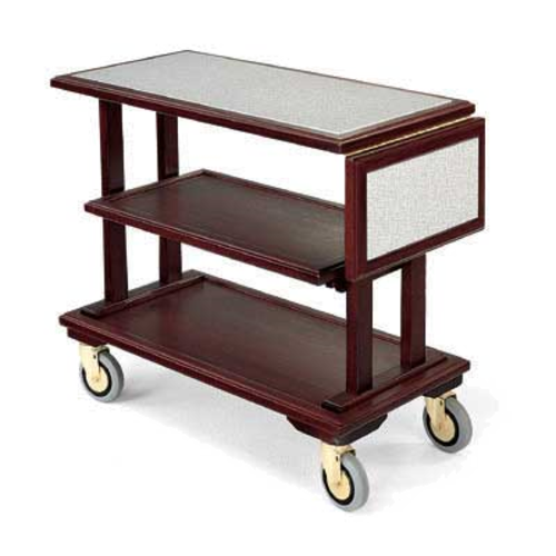 Forbes Industries Room Service Cart w/ (3) Shelves & Drop Leaf - 37 1/2"L x 18"W x 32 1/2"H, Wood w/ Avonite Top (5539)-cityfoodequipment.com