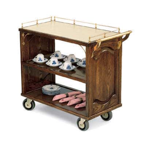 Forbes Industries Room Service Cart w/ (3) Shelves & Handle - 34"L x 19"W x 33 1/2"H, Wood (5557)-cityfoodequipment.com