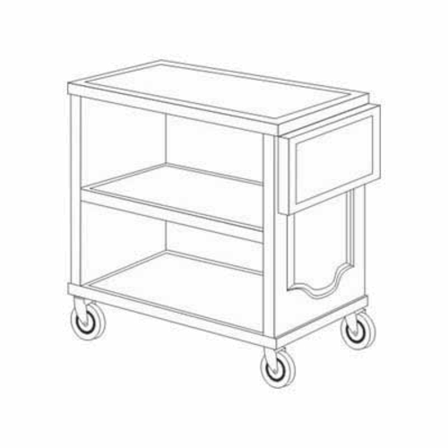 Forbes Industries Room Service Cart w/ (3) Shelves & Drop Leaf - 34"L x 19"W x 33 1/2"H, Wood (5562)-cityfoodequipment.com