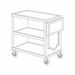 Forbes Industries Room Service Cart w/ (3) Shelves & Drop Leaf - 34"L x 19"W x 33 1/2"H, Wood (5562)-cityfoodequipment.com