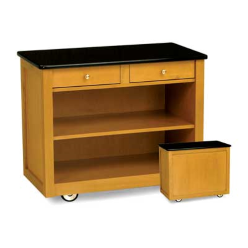 Forbes Industries Room Service Cart w/ (1) Shelf & (2) Drawers - 38"L x 21"W x 31 1/2"H, Wood (5566)-cityfoodequipment.com