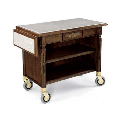 Forbes Industries Room Service Cart w/ (3) Shelves & (1) Drawer - 40"L x 20"W x 32"H, Wood (5578)-cityfoodequipment.com