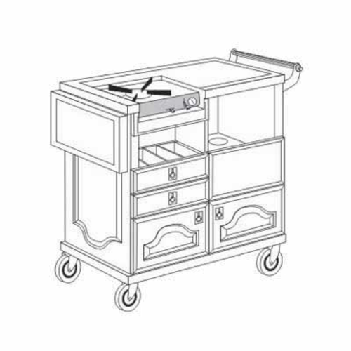 Forbes Industries Mobile Flambe Cart w/ Butane Burner - Avonite Top, Hardwood Cabinet (5658)-cityfoodequipment.com