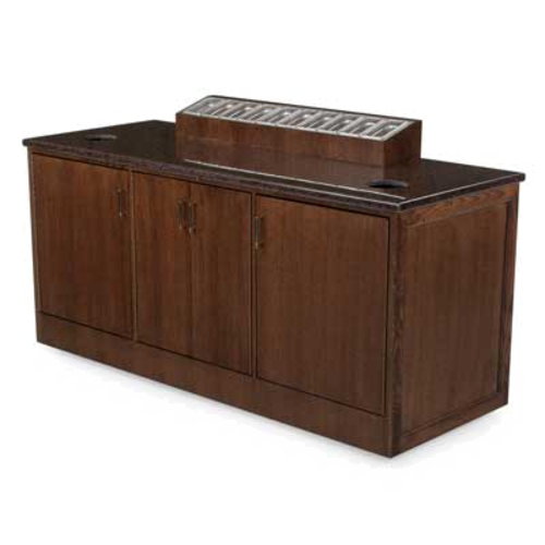 Forbes Industries 3 Section Beverage Cart w/ Avonite Top - Wood Veneer (5751)-cityfoodequipment.com