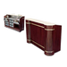 Forbes Industries Mobile Bar w/ Sink - 75"L x 28-1/2"W x 47-1/2"H, Wood Veneer w/ Avonite Top (5765-6)-cityfoodequipment.com