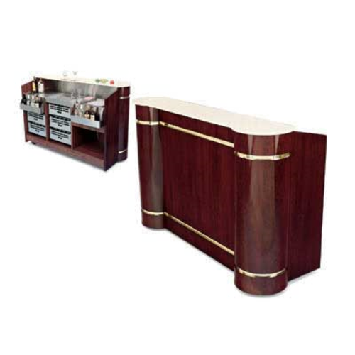 Forbes Industries Mobile Bar w/ (2) Sinks - 99"L x 28-1/2"W x 47-1/2"H, Wood Veneer w/ Avonite Top (5765-8)-cityfoodequipment.com