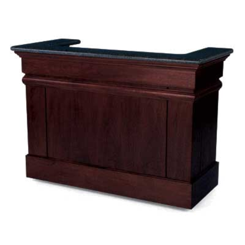 Forbes Industries Mobile Bar w/ (1) Sink & (2) Speed Rails - 56"L x 30"W x 48"H, Wood Veneer w/ Avonite Top (5781-5)-cityfoodequipment.com