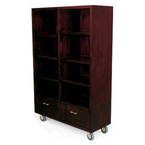 Forbes Industries Mobile Back Bar w/ (2) Drawers & (8) Open Sections - 48"L x 18"W x 72"H, Wood Veneer (5795)-cityfoodequipment.com