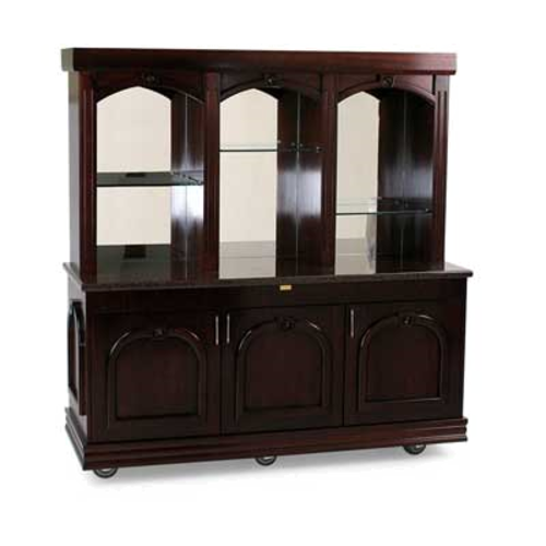 Forbes Industries Mobile Back Bar w/ (3) Doors & (3) Section Top Unit - 72"L x 26"W x 76"H, Wood w/ Avonite Top (5860)-cityfoodequipment.com