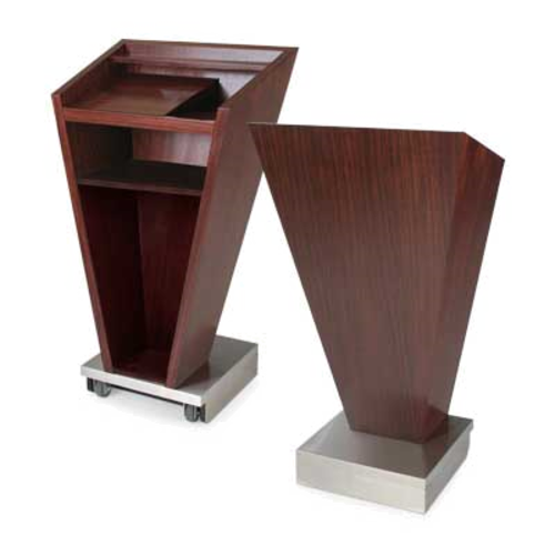 Forbes Industries Floor Podium w/ (1) Shelf - 29"L x 20 1/2"W x 47"H, Wood Veneer (5890)-cityfoodequipment.com