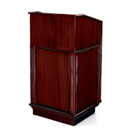 Forbes Industries Floor Podium w/ (2) Shelves - 25-1/2"W x 23-1/2"D x 47"H, Wood Veneer (5913)-cityfoodequipment.com