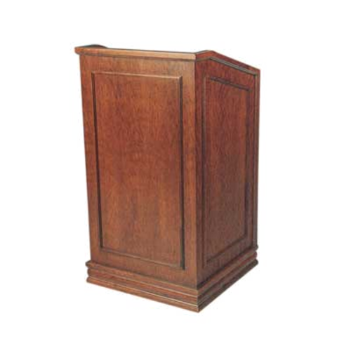 Forbes Industries Floor Podium w/ (2) Shelves - 25-3/4"W x 25-1/4"D x 48"H, Wood Veneer (5914)-cityfoodequipment.com
