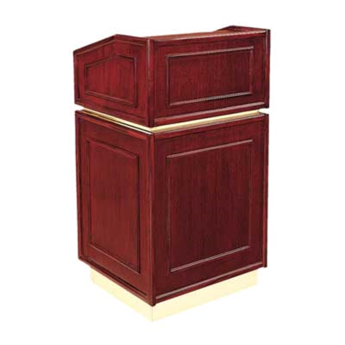 Forbes Industries 2 Piece Podium w/ (2) Open Sections - 26"W x 23 1/2"D x 47"H, Wood Veneer (5918)-cityfoodequipment.com