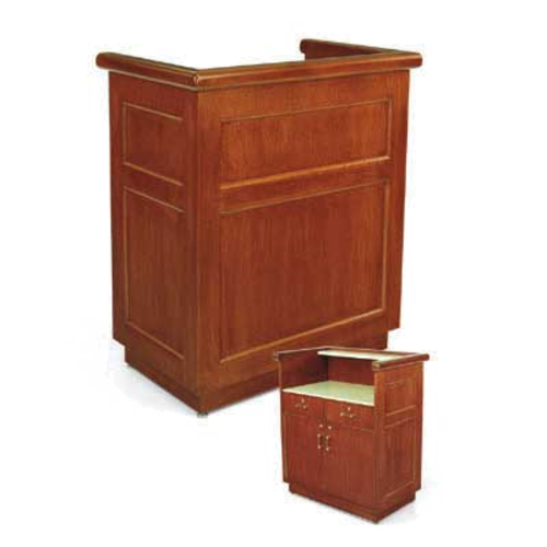 Forbes Industries 41 1/2"W Host Station w/ Avonite Top - 47"H, Wood Veneer (5936)-cityfoodequipment.com