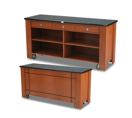 Forbes Industries Waiter's Station w/ (3) Drawers & (2) Shelves - Avonite Top, Wood Cabinet (5986)-cityfoodequipment.com