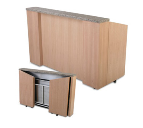Forbes Industries 72" Portable Bar w/ Wood Veneer Cabinet & Avonite Countertop - 31"D x 46 1/2"H (5806-AVONITE)-cityfoodequipment.com