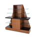 Forbes Industries 5 Level Mobile Back Bar w/ Avonite & Glass Shelves - 76"L x 25"W x 78"H, Wood Veneer w/ Avonite Top (5887)-cityfoodequipment.com