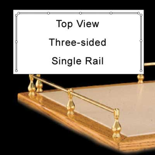 Forbes Industries 3 Sided Single Gallery Rails - Brass (6032)-cityfoodequipment.com