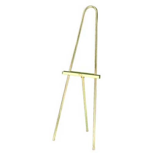 Forbes Industries Non Adjustable Floor Easel - 24"W x 20"D x 67"H, Brushed Brass (6806)-cityfoodequipment.com