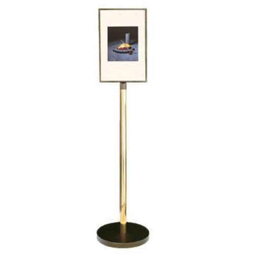 Forbes Industries 70"H Poster Stand w/ 14" x 22" Window - Brass Post (6817)-cityfoodequipment.com