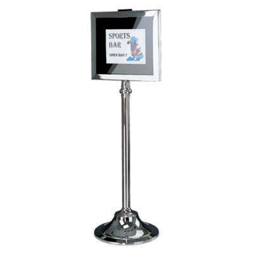 Forbes Industries 55 1/2"H Sign Stand w/ 16" x 14" Window - Polished Stainless Steel (6830-PS)-cityfoodequipment.com